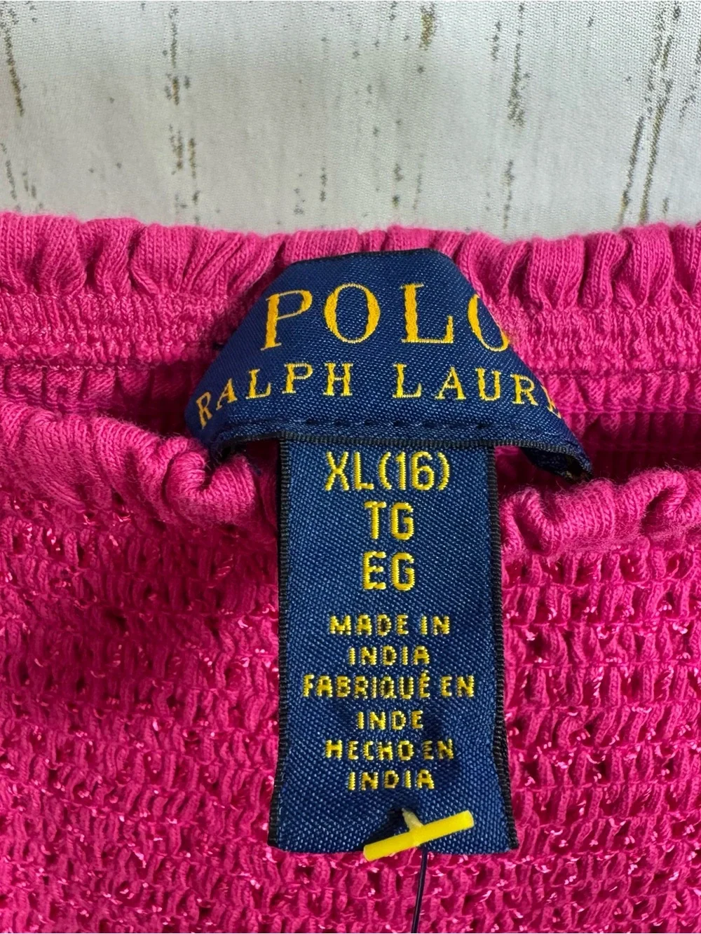 Polo Ralph Lauren Girls Pink Smocked Puff Sleeve Tiered Dress XL 16 NWT Preppy